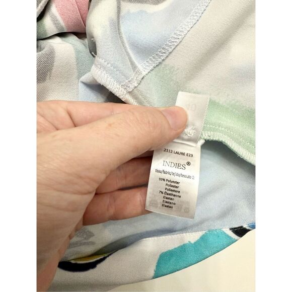 Indies Topaze Printed Short Sleeve Button Front Tie Waist Shirtdress Dress 40 6 - Picture 7 of 7